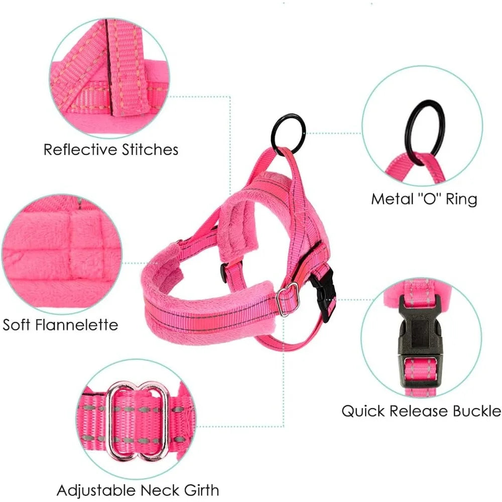 Adjustable Reflective Padded Dog Harness And Leash Set