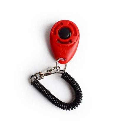 2 in 1 Dog Training Clicker Pet Plastic New Dogs Click Trainer Aid Tools Adjustable Wrist Strap Sound Key Chain Dog Supplies