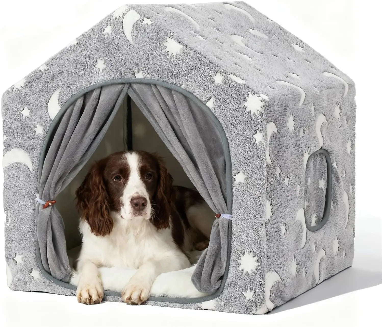 Night Luminous Star Dog Tent With Washable Cave Bed