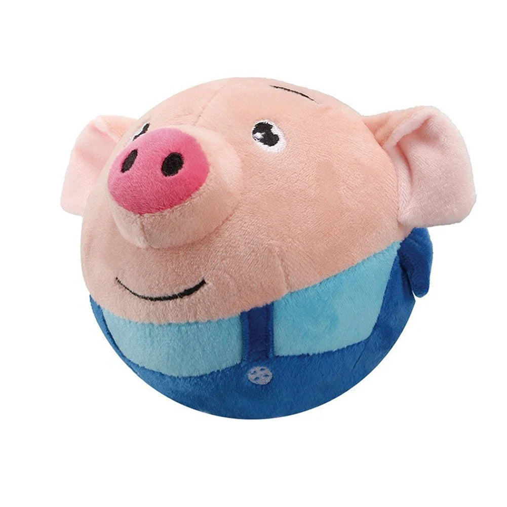 APWIKOGER Plush Automatic Bouncing Interactive Dog Toy Self Moving Squeaky