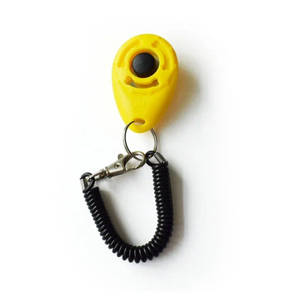 2 in 1 Dog Training Clicker Pet Plastic New Dogs Click Trainer Aid Tools Adjustable Wrist Strap Sound Key Chain Dog Supplies