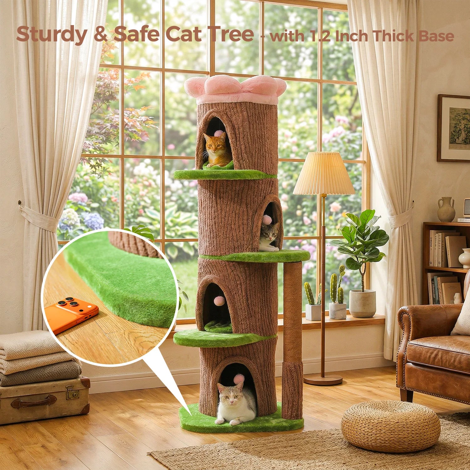 PAWZ Road Cat Tree Tower With Four Condos Luxury Indoor