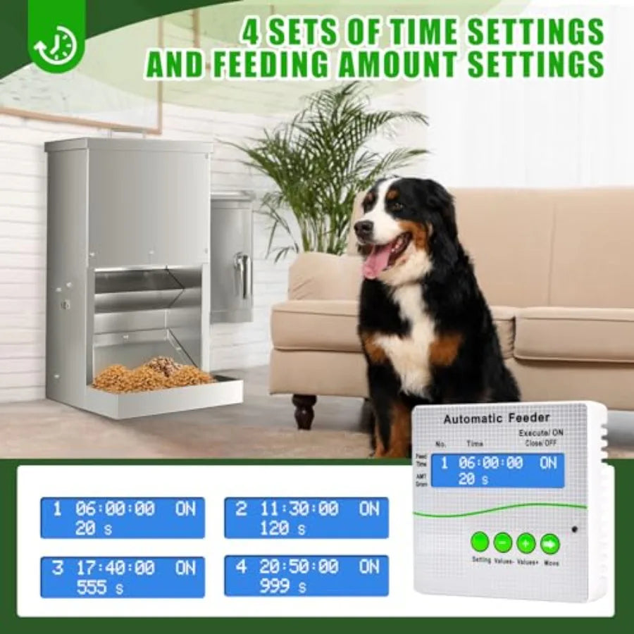 Programmable Pet Food Dispenser With Timer And Water Dispenser