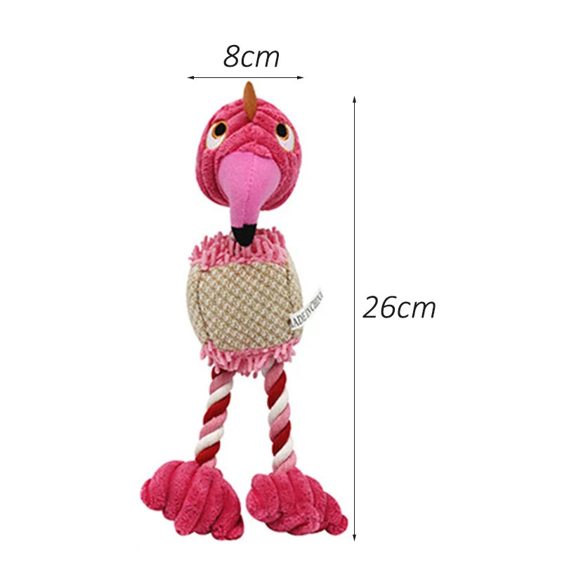 Plush Flamingo Squeaky Dog Toy For Small Dogs Chew Toy