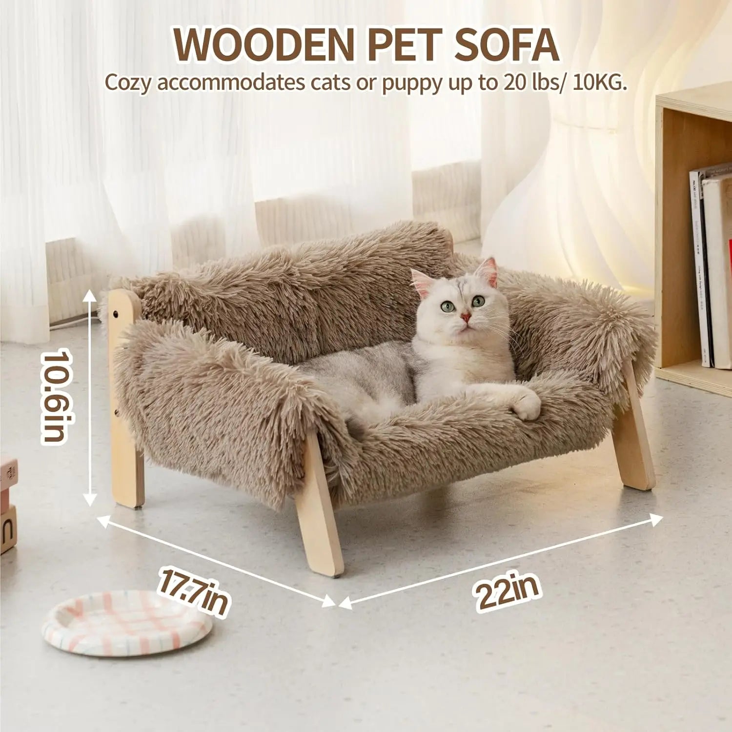 MEWOOFUNCN Mewoofun Cat Couch Bed With Removable Mattress Cover