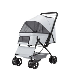 Premium Pet Stroller With Large Space, 4-wheel Stable Pet Cart for Small Medium Dogs Cats, Portable Travel Stroller for Camping