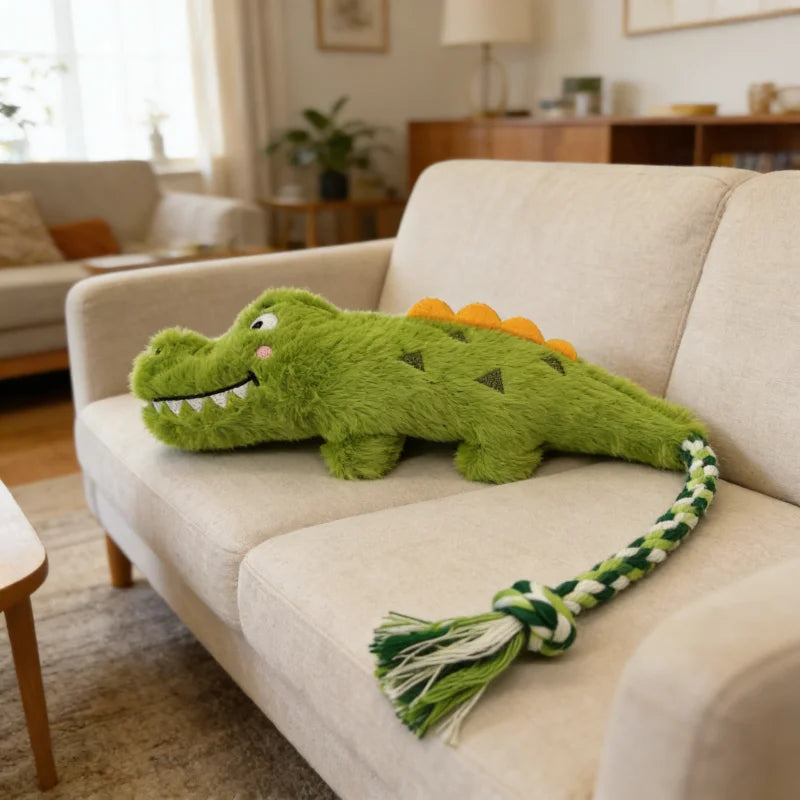 Pet Crocodile Chew Rope Toy For Dogs Indestructible Safe Puppy