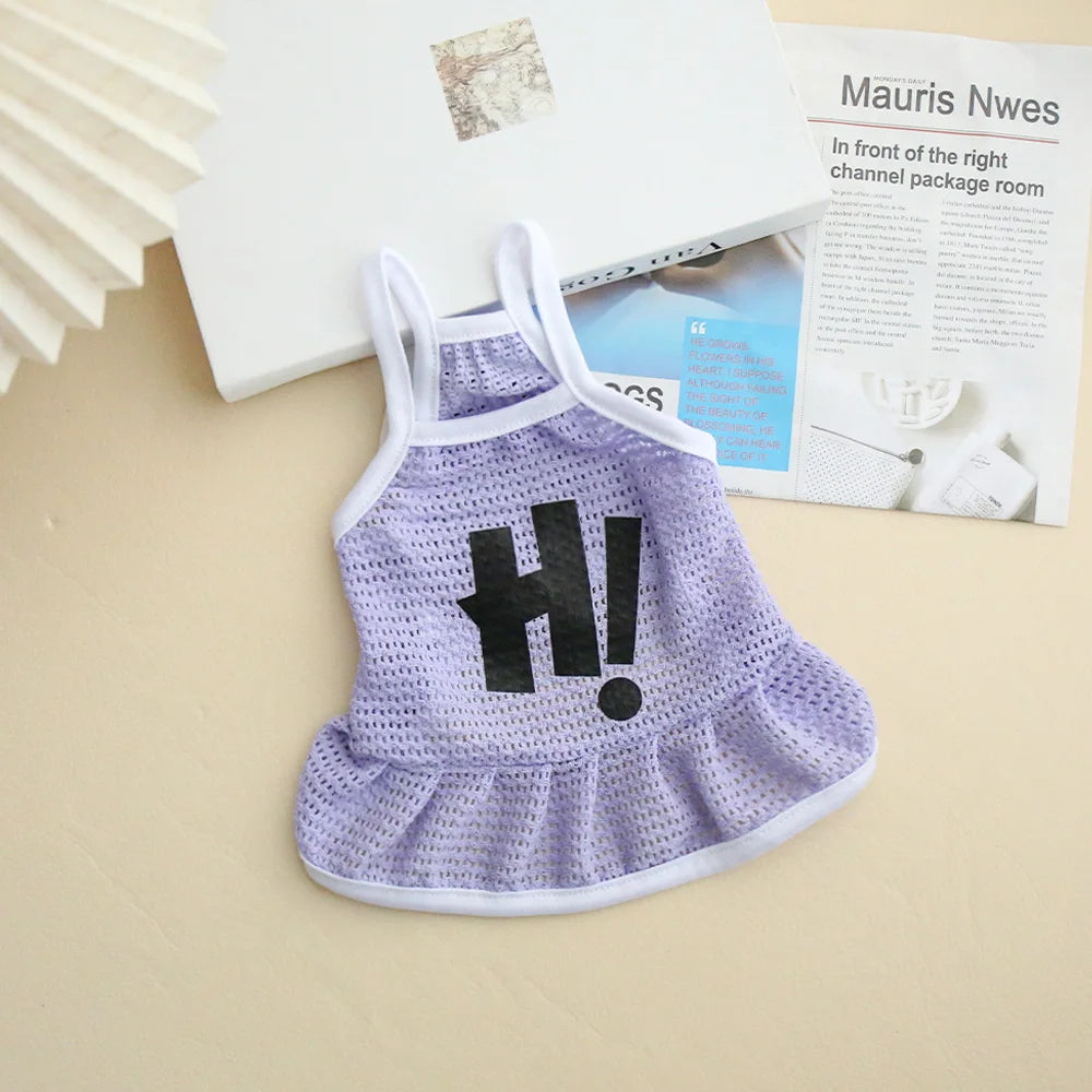 Mesh Strap Pet Princess Skirt Summer Small Dog Cat Thin Cool Breathable Simple Daily Walking Teddy Outfit