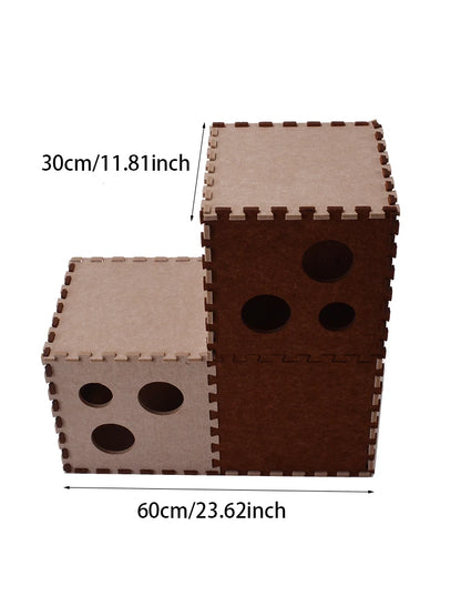 Cat Dog Toy Felt Pom Splicing Tunnel Collapsible Kitten Nest