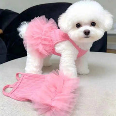 Sweet Dog Tutu Clothes Valentine Day Dress Celebration Birthday Outfit