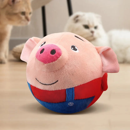 APWIKOGER Plush Automatic Bouncing Interactive Dog Toy Self Moving Squeaky