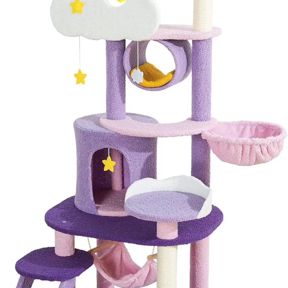 Indoor Cat Tree With Scratching Post Hammock And Condo