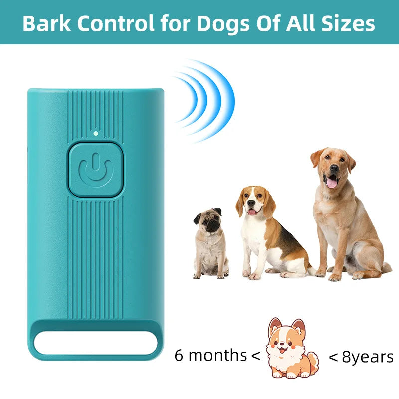 5-meter range ultrasonic anti-barking device, portable dog repeller, USB rechargeable, suitable for indoor/outdoor training use