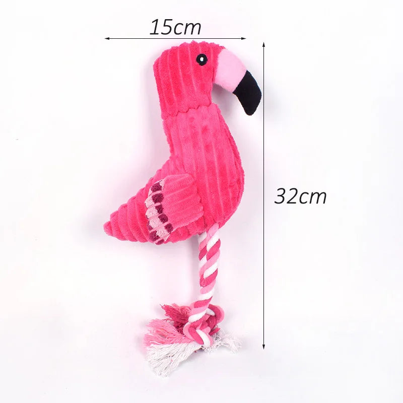Plush Flamingo Squeaky Dog Toy For Small Dogs Chew Toy