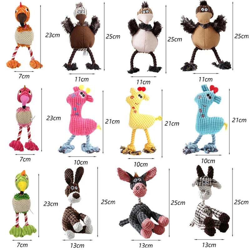 Plush Flamingo Squeaky Dog Toy For Small Dogs Chew Toy