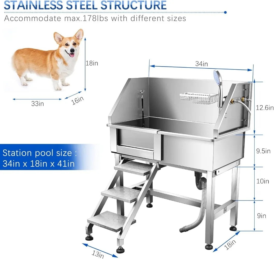 Dog Bathing Tub With Sliding Door For Small Dogs Home