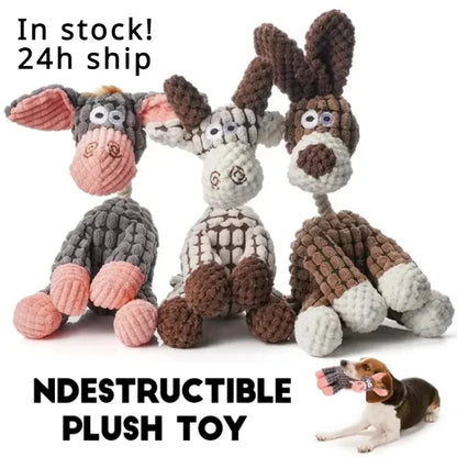 Plush Squeaky Puppy Chew Toys For Small Dogs Donkey Design