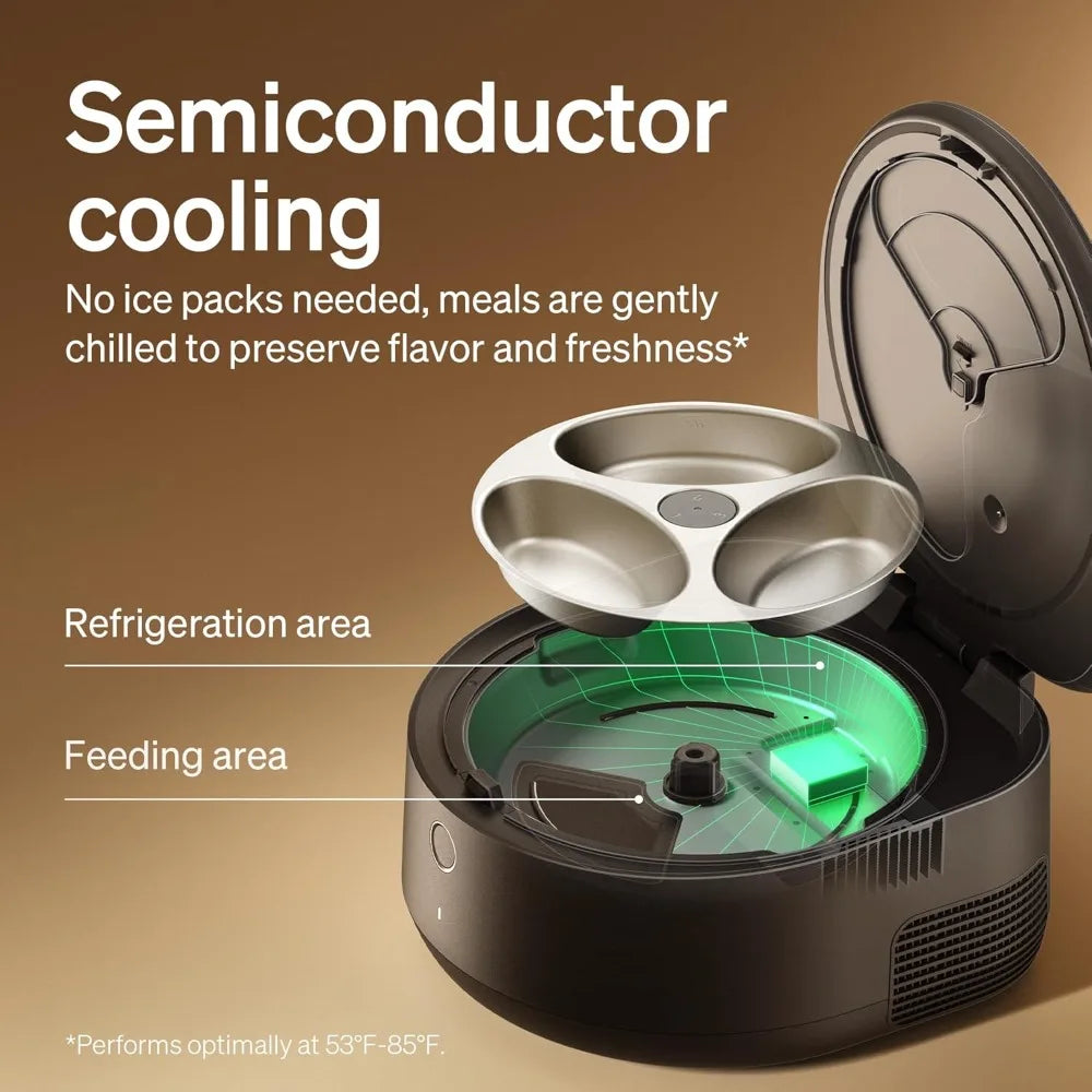 NEW Automatic Cat Feeder Wet Food w/Stainless Steel Bowl, Refrigerated Auto Cat Feeder w/Semiconductor Cooling,Easy to Clean