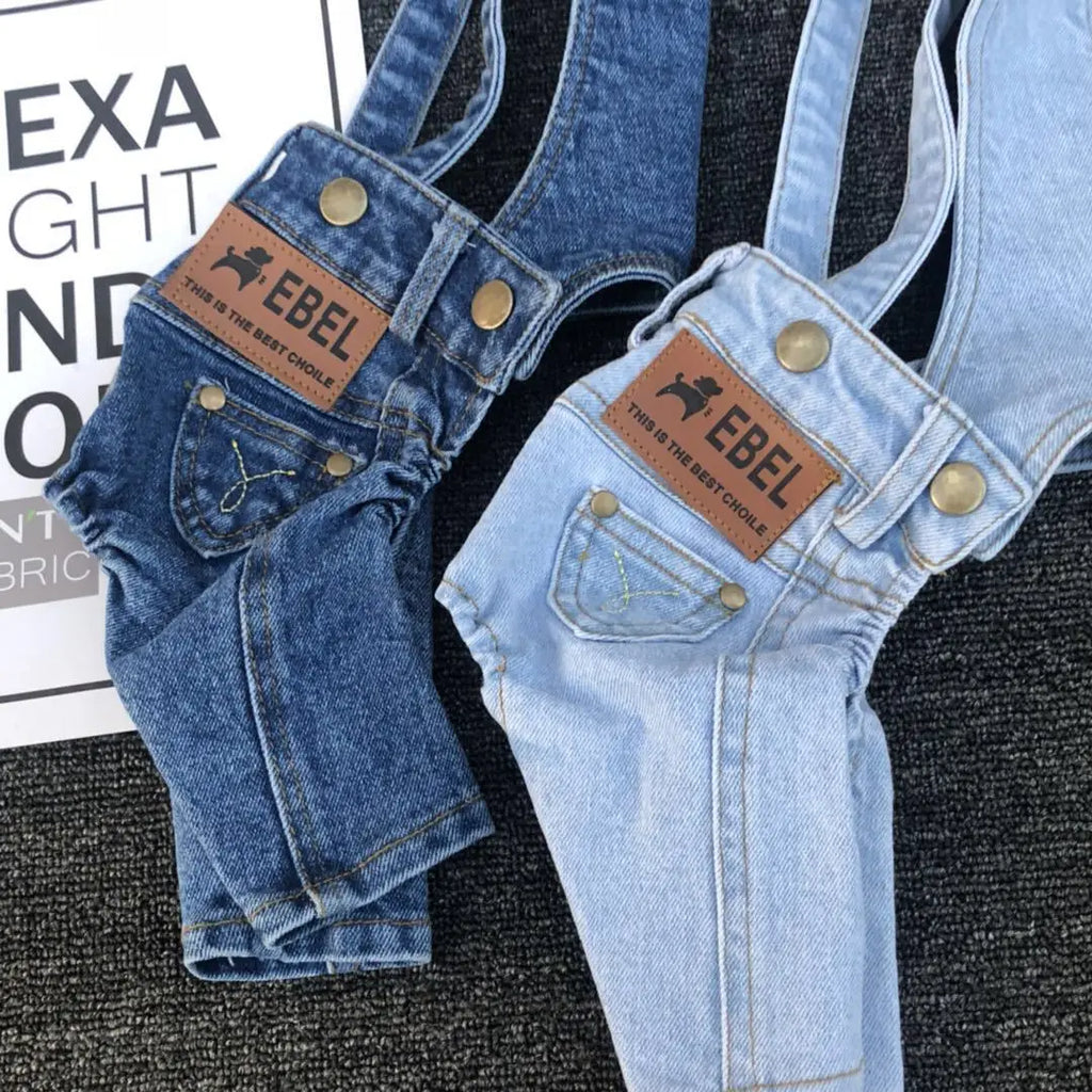 Denim Dog Overalls For Small Pets Puppy Cowboy Costume