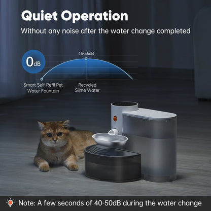 Booteely Stainless Steel Pet Water Dispenser Automatic Purifying Bowl