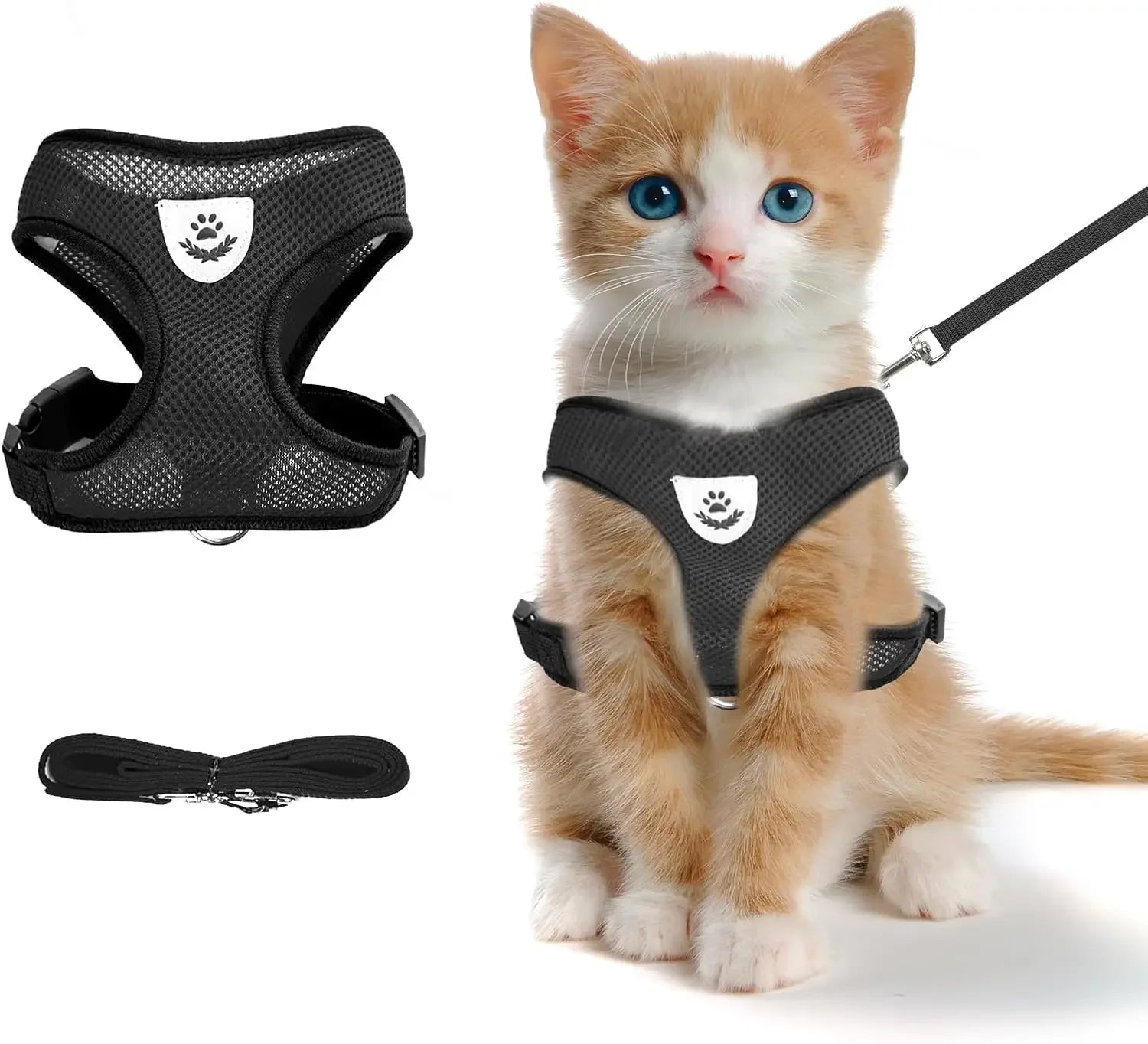 NONECN Cat Chest Harness And Leash Set Summer Mesh Adjustable