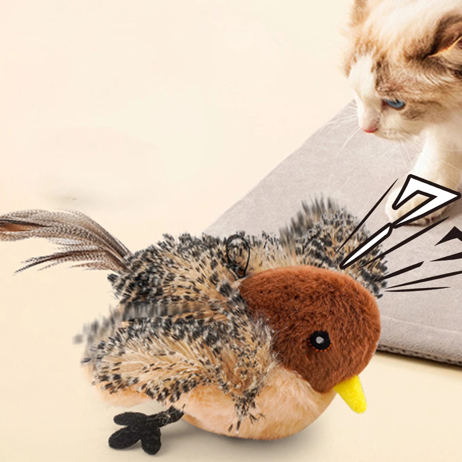 Remote Control Chirping Bird Toy For Kitten Interactive Cat Companion