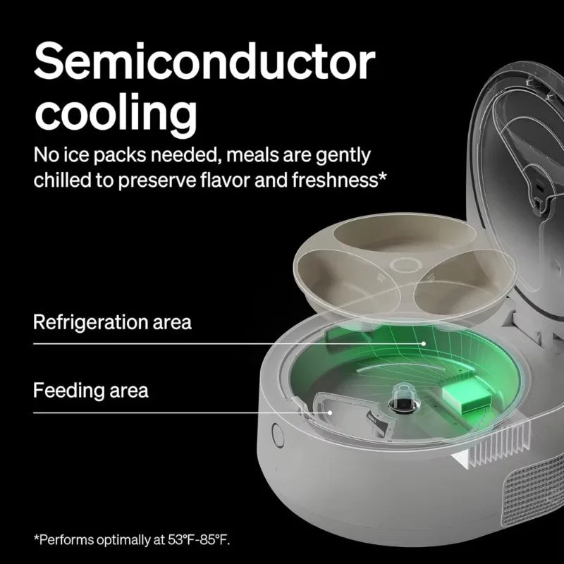 Automatic Cat Feeder Wet Food Refrigerated New Control,Semiconductor Cooling&Chills Wet Food Dispenser,Timed Auto Pet Feeder