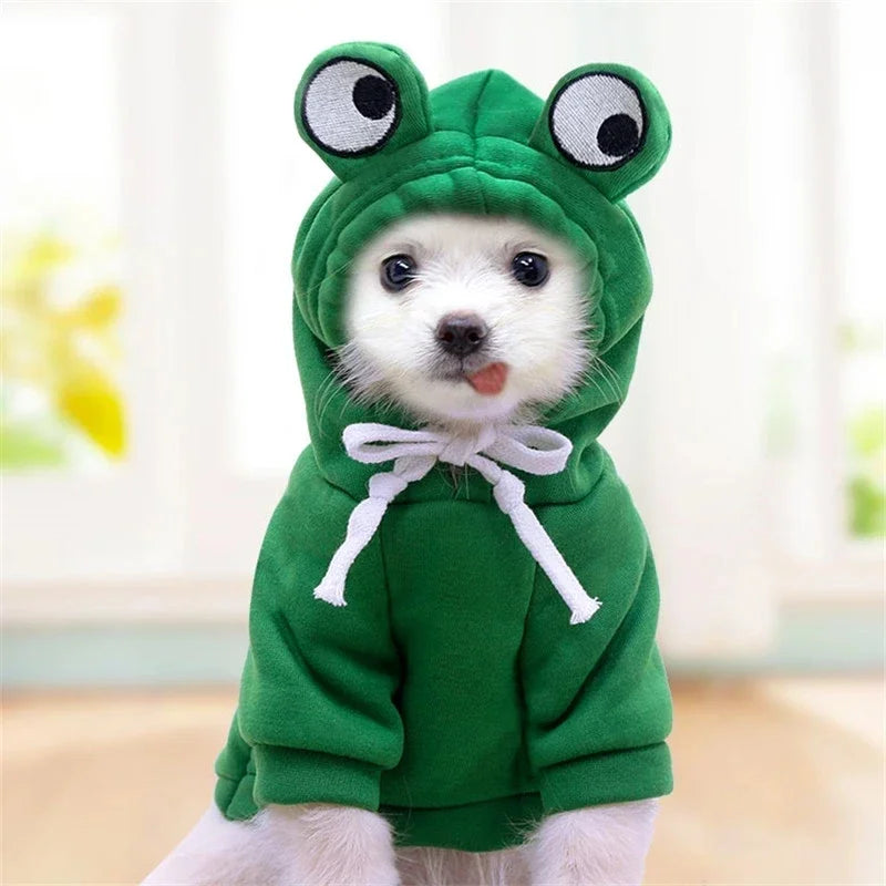 WANGMEOW Cute Fruit Dog Clothes Warm Fleece Hoodies For Small Pets