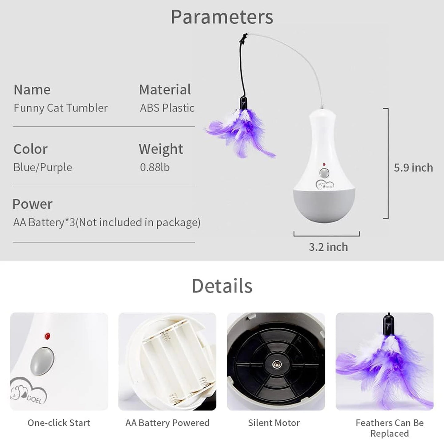 Cat Interactive Feather Toy Teaser For Indoor Play And Fun