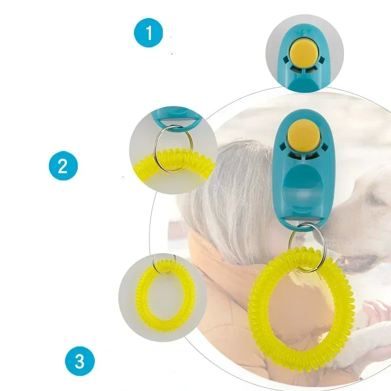Hot Sale Portable Dog Button Clicker Sound Trainer Pet Training Tool Wrist BAccessory Pet Products Accessories  Dog cat Supplies