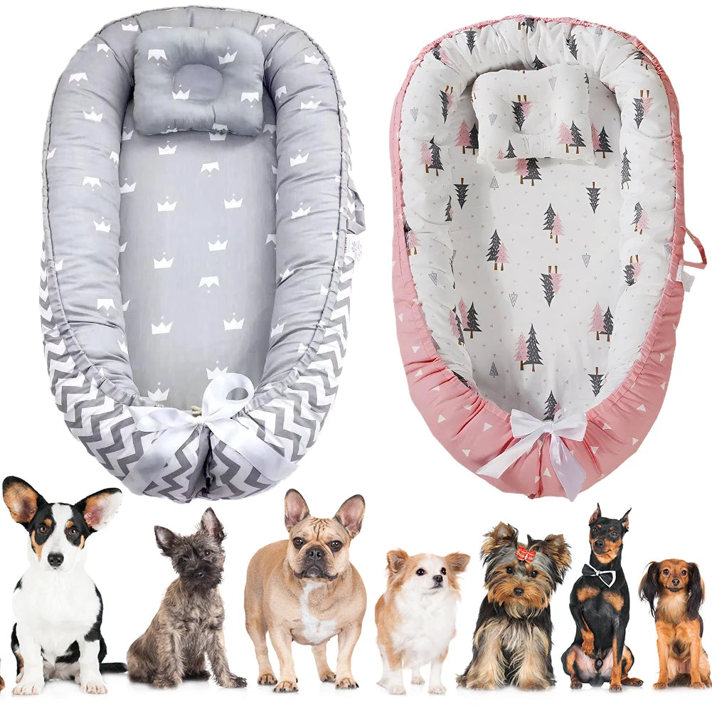 Plush Kennel Dog Sofa Bed With Pillow Pet Sleeping Mat