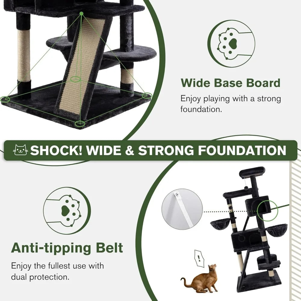 DAFIFY Multi Level Cat Tree Tower for Indoor Cats Sisal