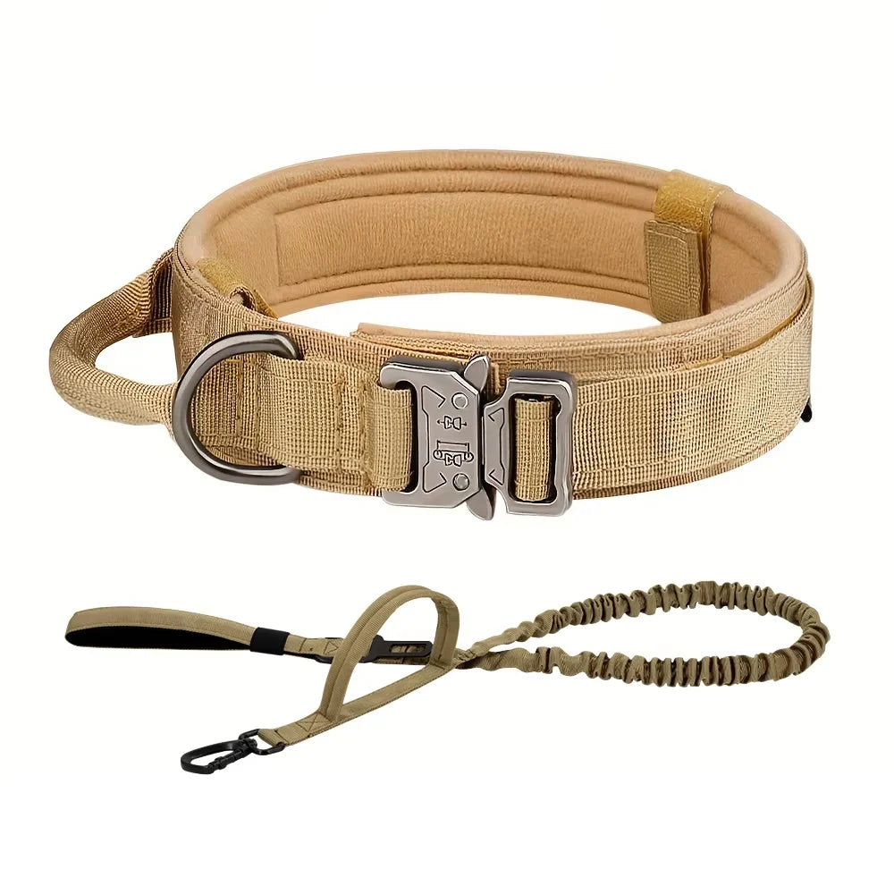 Adjustable Tactical Dog Training Collar And Leash Set Control Handle