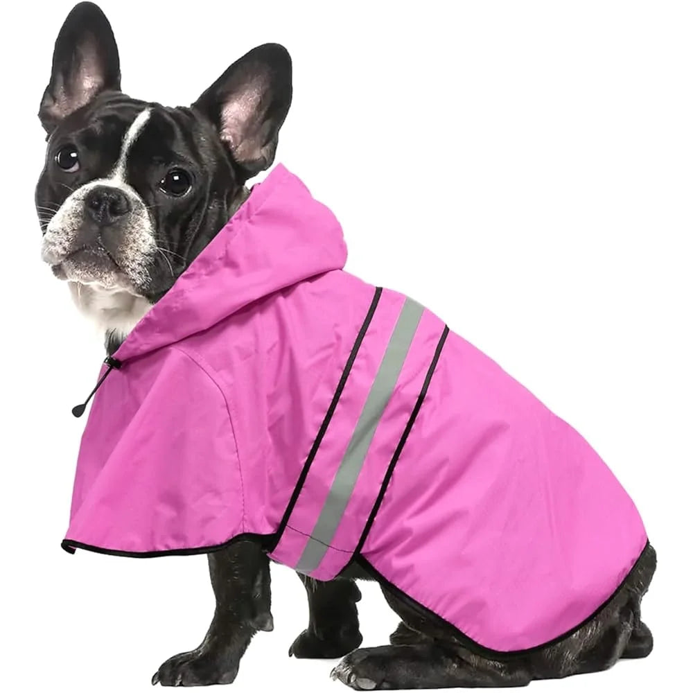 Waterproof Lightweight Dog Raincoat Reflective Adjustable Pet Poncho Jacket Hooded Rain Gear Small Medium Large Dogs