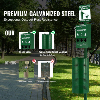 Dog Waste Station With Hand Wash Bottle Bag Dispenser Outdoor
