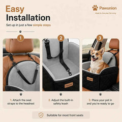 Dog Car Seat for Small/Medium/Large Dogs, Memory Foam Dog Booster Seat with Thick Cushion cool mat up to 55 lbs or 2 Small Dogs, Travel Pet Car Seat with Detachable Washable Cover, 2 Safety Leashes