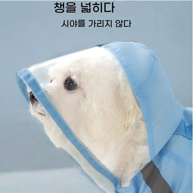 Pet Dog Animal Raincoat Integrated Dog Raincoat Blue Clothing/Fashion Raincoat