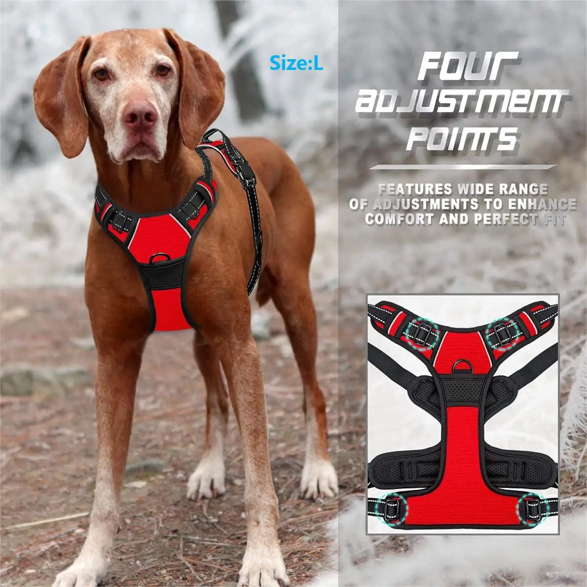 No Pull Dog Harness Front Clip Reflective Heavy Duty Handle