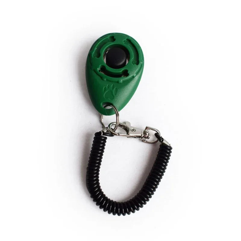 2 in 1 Dog Training Clicker Pet Plastic New Dogs Click Trainer Aid Tools Adjustable Wrist Strap Sound Key Chain Dog Supplies