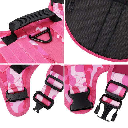 Military Camouflage Dog Harness With Adjustable Leash