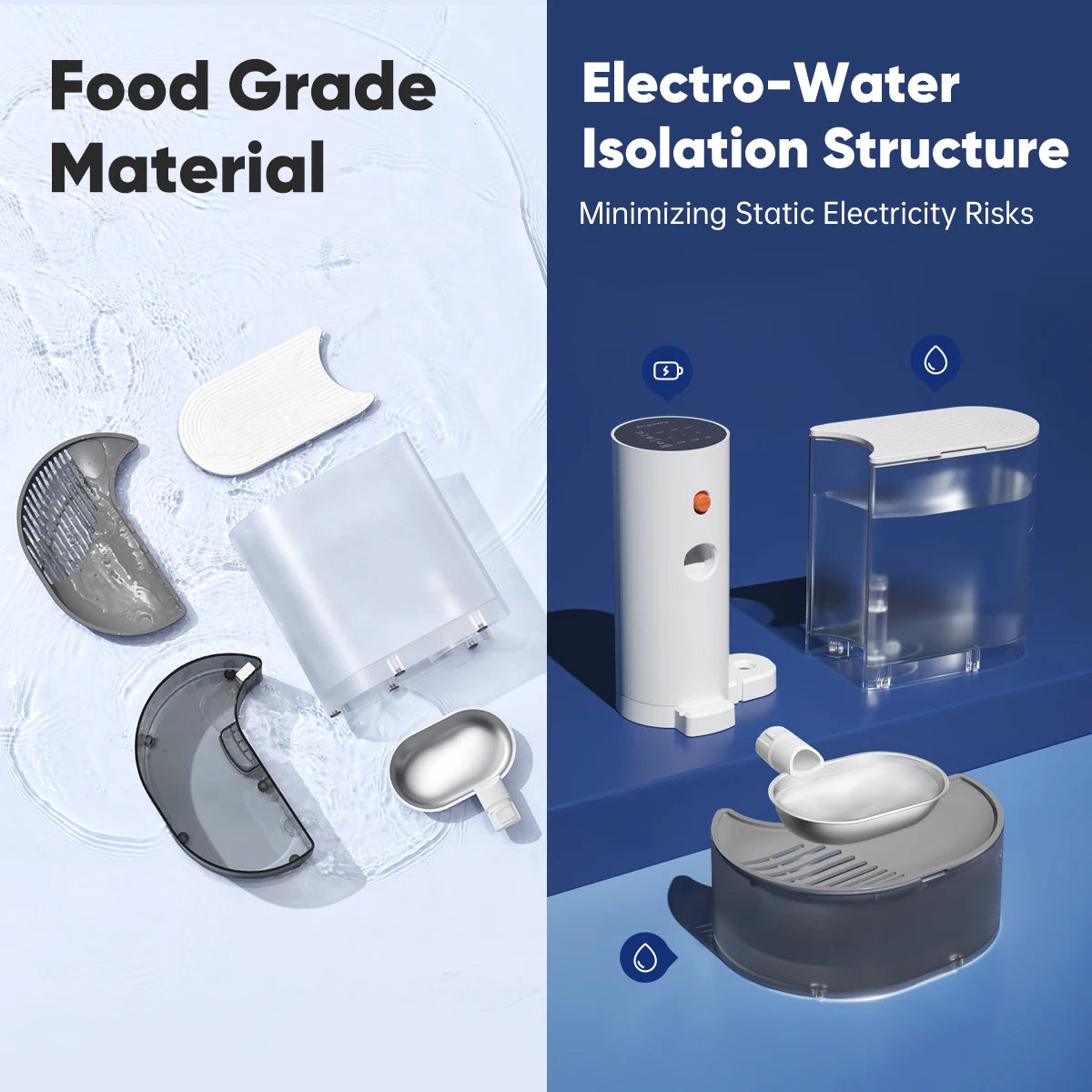 Booteely Stainless Steel Pet Water Dispenser Automatic Purifying Bowl