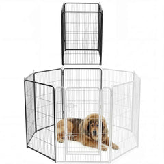 JHK 4 Panels Metal Dog Playpen Pet Fence 24 Inch to 40 Inch Foldable Large Dog Puppy ExercExercise for Yard Gate Camping Outdoor