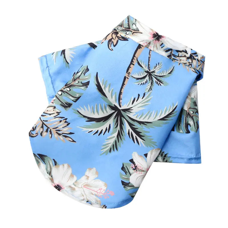 Hawaiian-style pet dog clothing Summer beach dog shirt Suitable for small and medium dogs Dog puppy cat clothes Pug French Bulldog