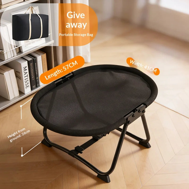 Elevated Folding Pet Cat Chair Bed Breathable Mesh Mat High Load Bearing Detachable Washable Cooling Raised Cat Cot Bed Summer Heat Dissipation Sleeping Nest For Kitten Small Dogs Indoor Use pet bed