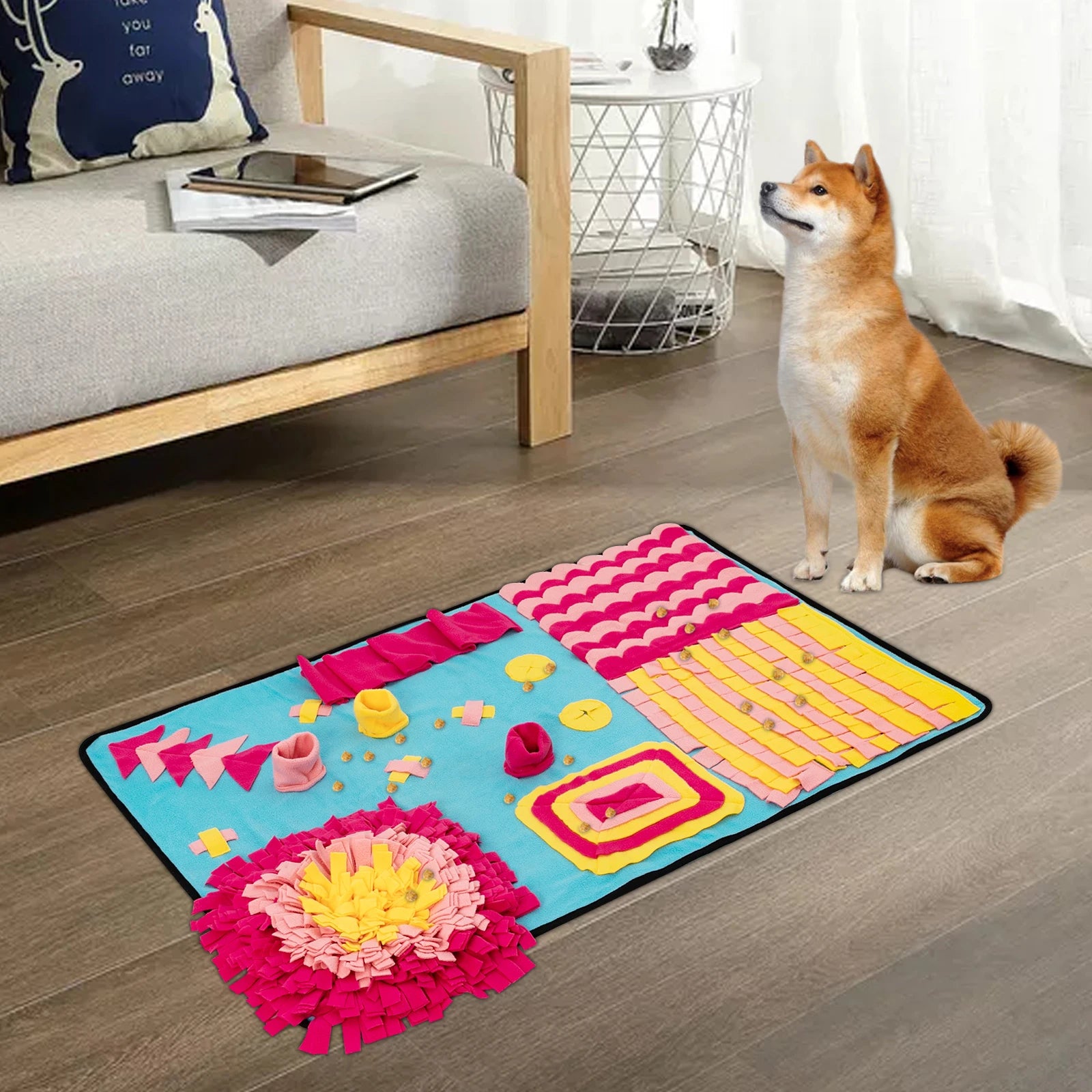 Fleece Sniffing Mat For Pets Interactive Dog Puzzle