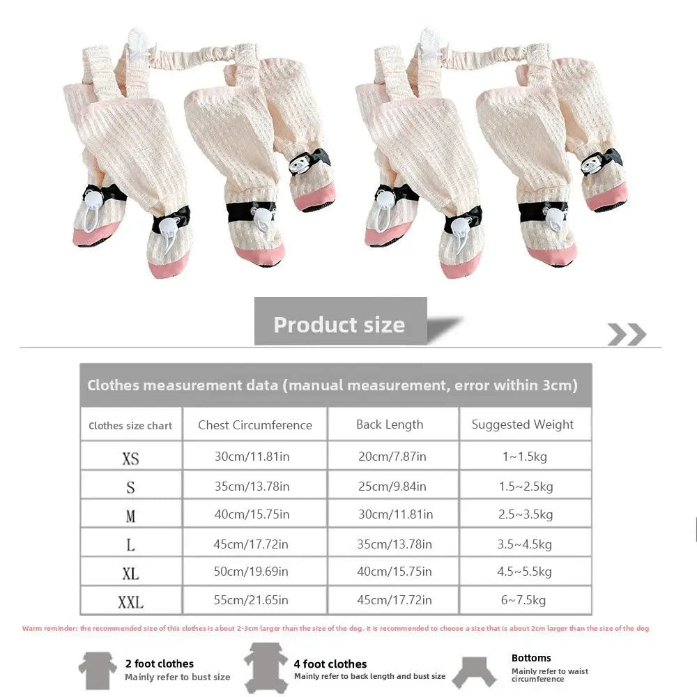 Dog Four Legged Pants For Outdoor Walks Anti Slip Jumpsuit