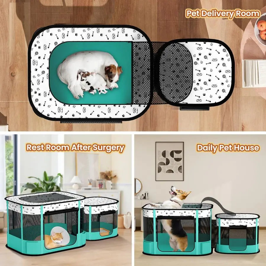 XMSJ Portable Cat Playpen With 8 Rod Reinforced Folding Pen