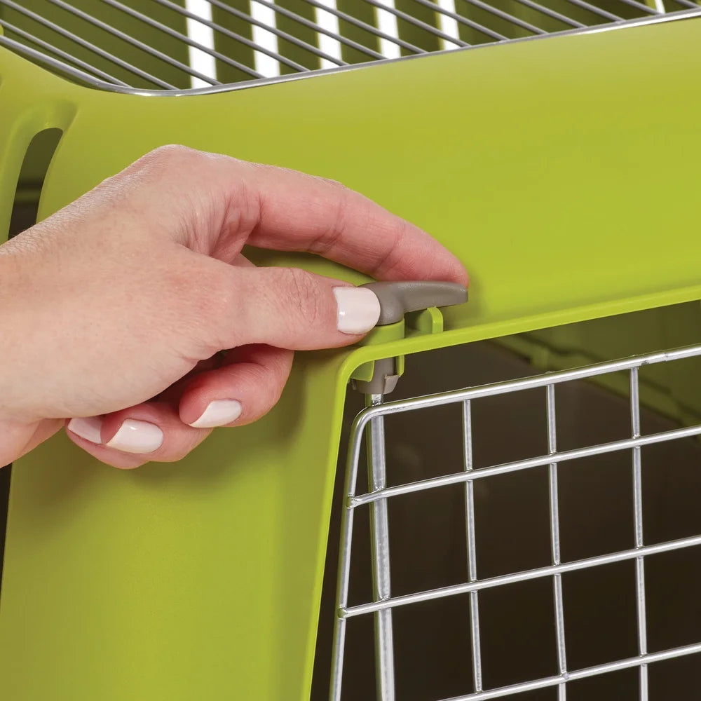 24 Inch Travel Pet Carrier Small Dogs Cats with Steel Door Easy Assembly Portable Durable Design Veterinarian Trips