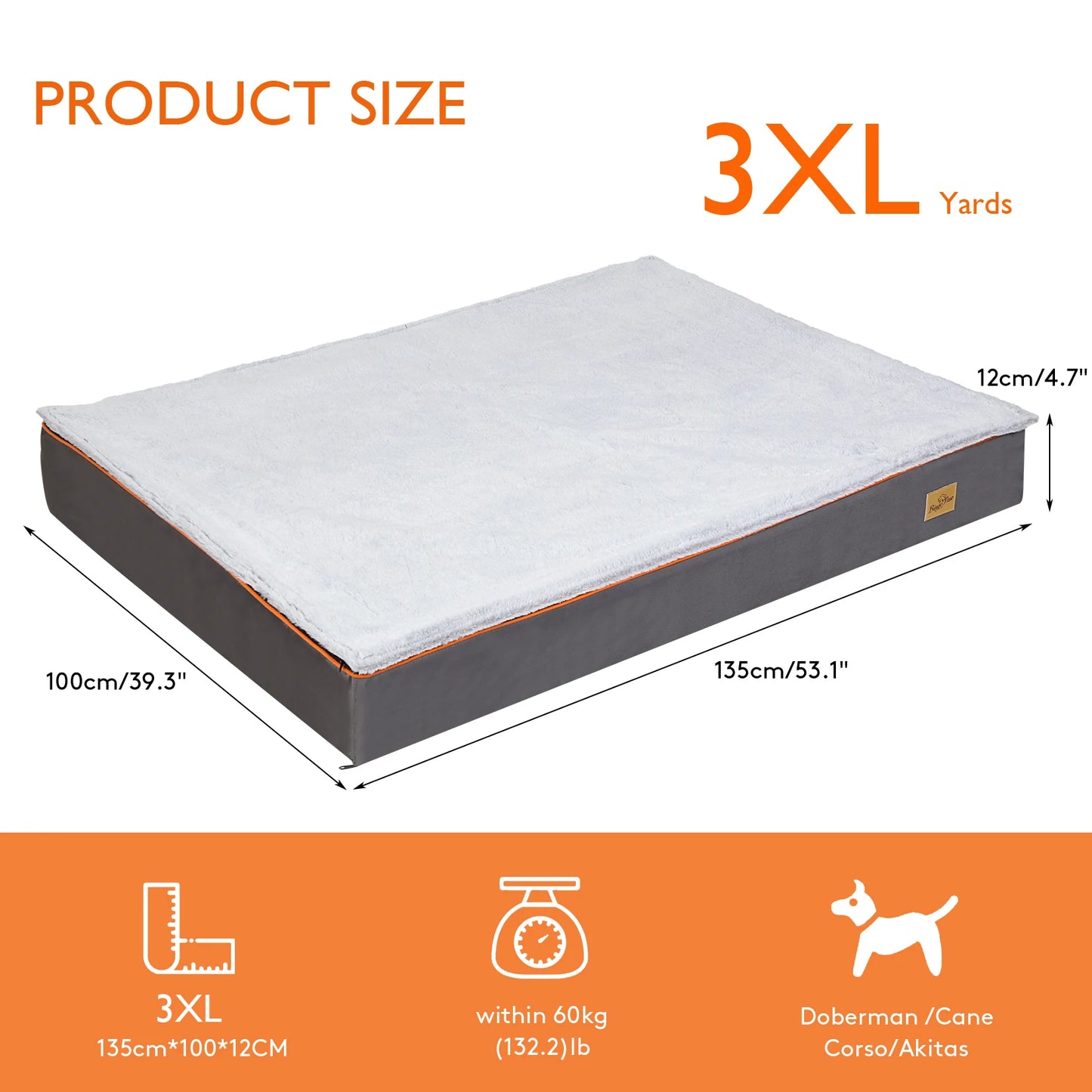 Pet Harmony Supplies Orthopedic Dog Bed With Washable Cover