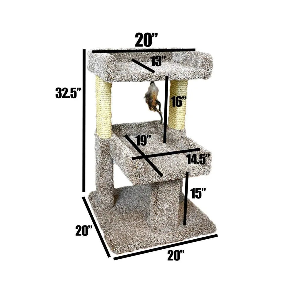 Customized Cat Play Perch Wood Floor Mount Indoor Cat Furniture